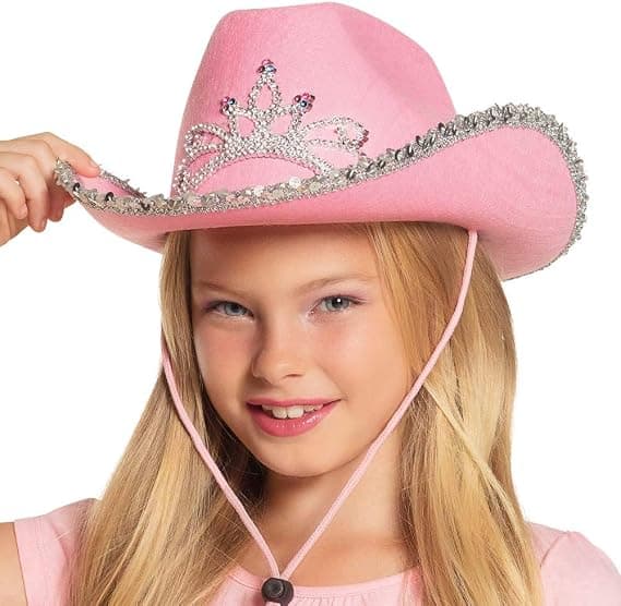 38*30*13cm - Glimmer Barnhatt med Tiara, Sølv Hodebånd, Hatt