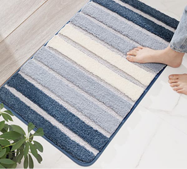 Klaver Tangenter Badeværelse Absorberende Gulvmåtte - Blå Sommerfugl 50*80cm,