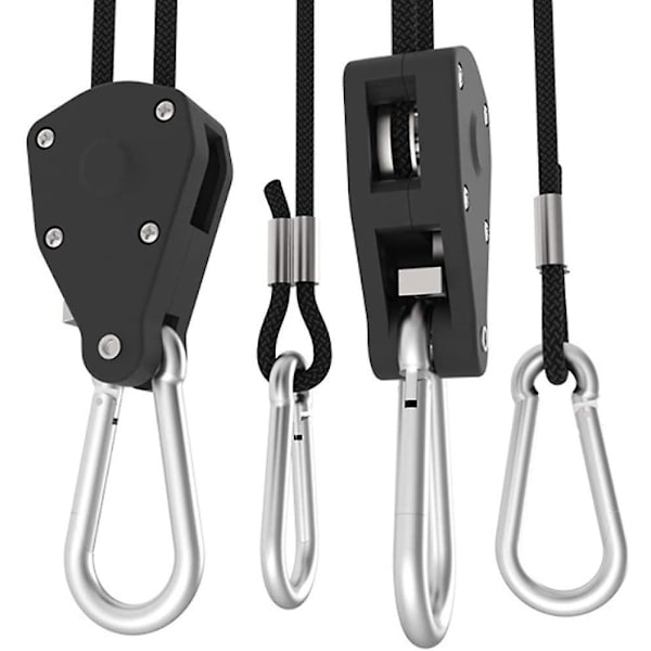 4 par justerbare kraftige 1/8 tommers tau-ratchetstropper for vekstpendellampe, 150 pund kapasitet per par