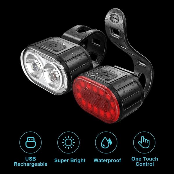 1 stk USB-oppladbart LED-sykkellys bak, sykling