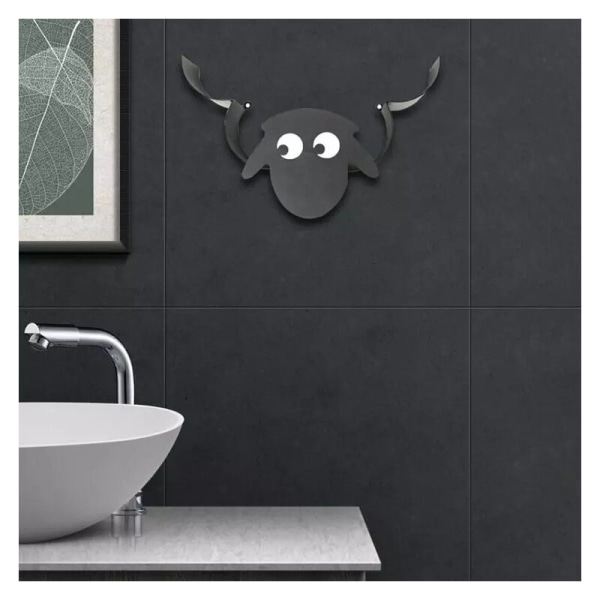 BETT Væghængt Toiletpapirholder i Træ - Får Design - Sort