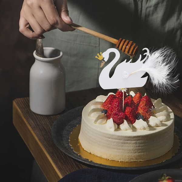 10-delt kakedekorasjon Svanepynt Vakker bursdagskake