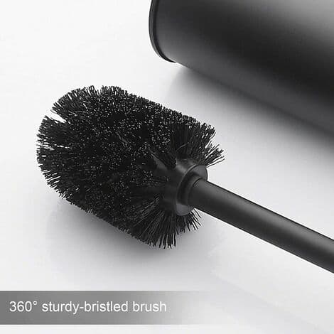 Solid Rustfritt Stål Toalettbørste og Holder, 304 Rustfritt Stål Håndtak Toalettskrubb, 2 Rengjøringsbørstehoder, Matt