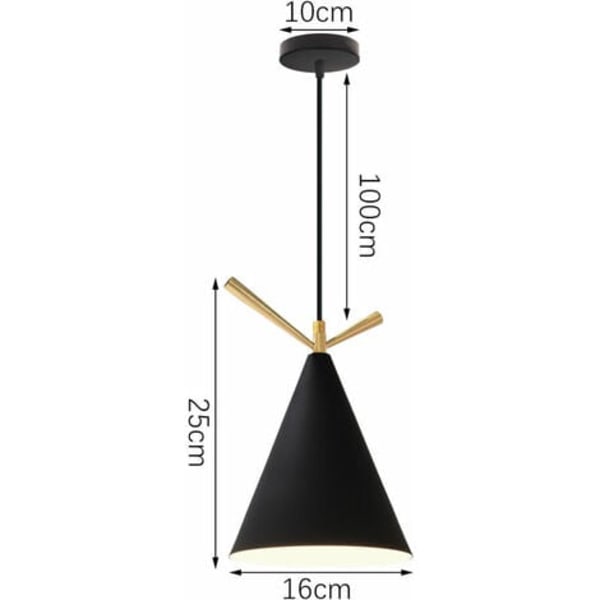 Modern LED-pendellampa i smidesjärn E27 sovrum vardagsrum bar dekoration pendellampa - Svart