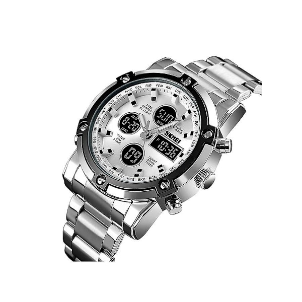 Rustfrit stål analog/digital armbåndsur Skmei 1389