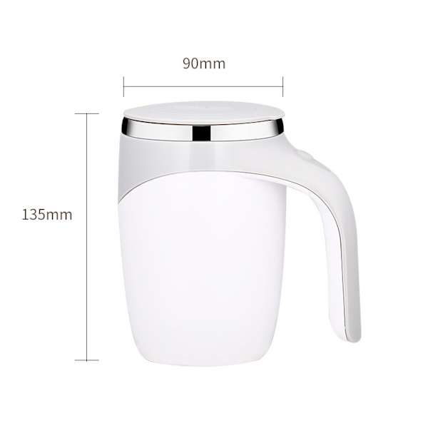 304 Rostfritt Stål Kaffe Mugg Automatisk Omrörning Kopp (Vit)