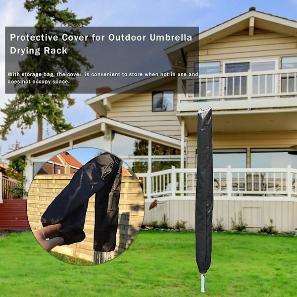 210d Oxford Klud Udendørs Parasol Tørrestativ Dæksel Udendørs Tøjstativ Beskyttelsesdæksel, 30 * 30 * 168cm
