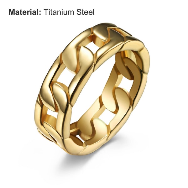 Hip Hop Style Finger Ring Kedja Form Design Inte lätt att bryta Smycken Unisex Twist Ring För Fest Stainless Steel US 12