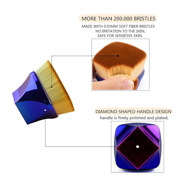 Professionel Foundation Brush Til Ansigt, Syntetisk Flad Kabuki Makeupbørste Til Flydende Blanding Mineralpudder Buffing Stippling Shimmer Bronzer