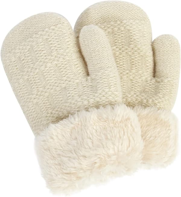 (Off-White Storlek:M) Barns Stickade Vantar Damvantar