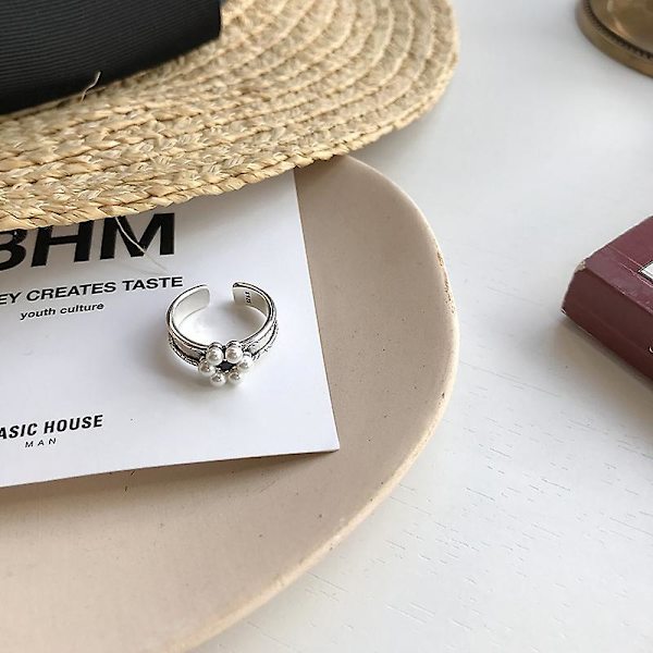 Ring i Silver S925 Pärla Mode Smycke Ac7631