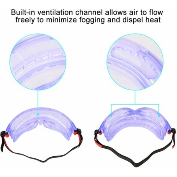 Sikkerhedsbriller, klare anti-dug anti-ridse justerbare, sikkerhedsbriller laboratoriebriller med bredt synsfelt