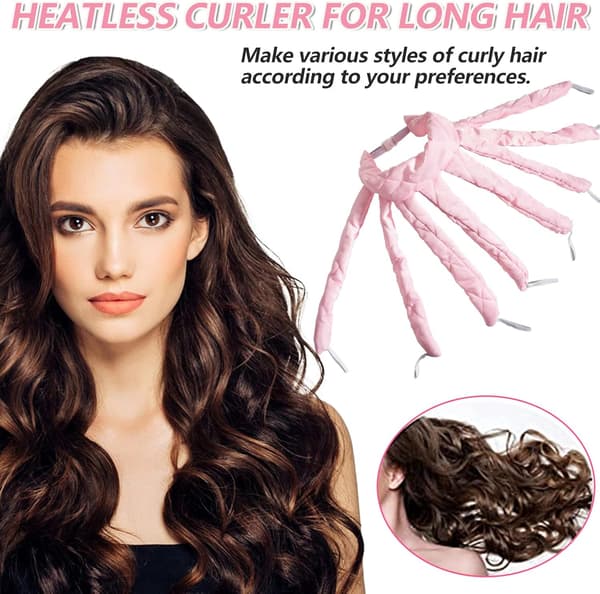 Blæksprutte Hår Curlers (Pink), Varmefrit Krøller Varmefrit Hår