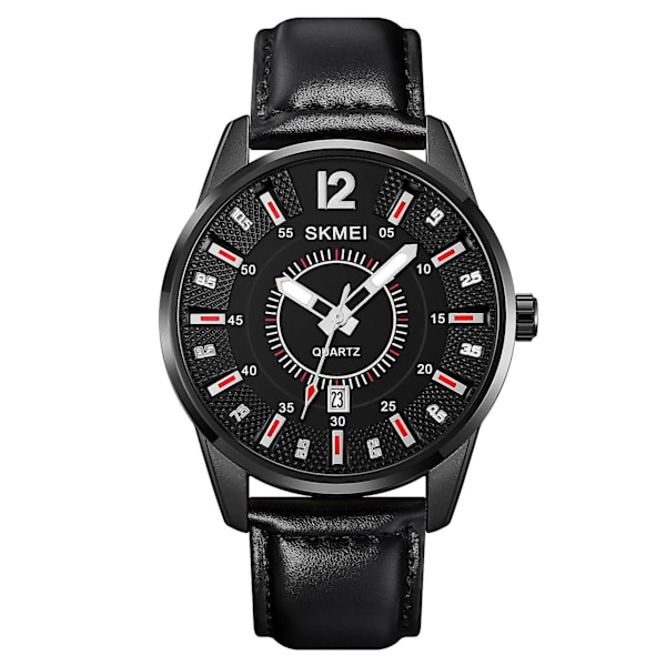 Mænds Vandafvisende Nyt Mode Læderur - Sort - 49mm