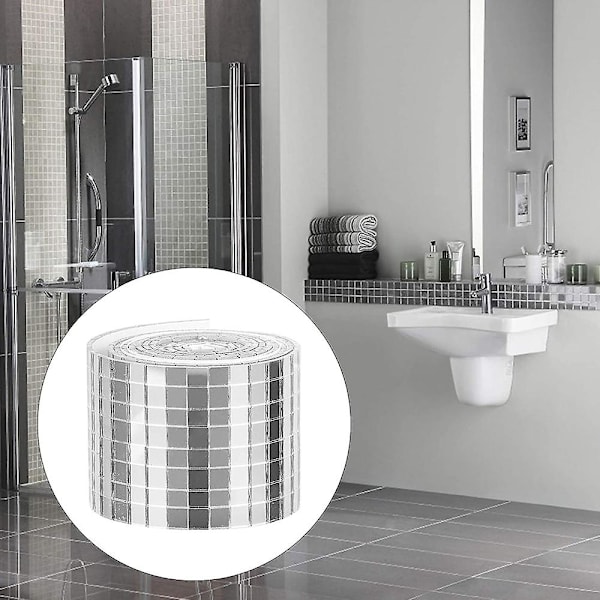 1464 stk Selvklæbende Mini Kvadratiske Glas Dekorative Håndværk DIY Tilbehør Spejle Mosaik Fliser 5mm x 5mm Silver