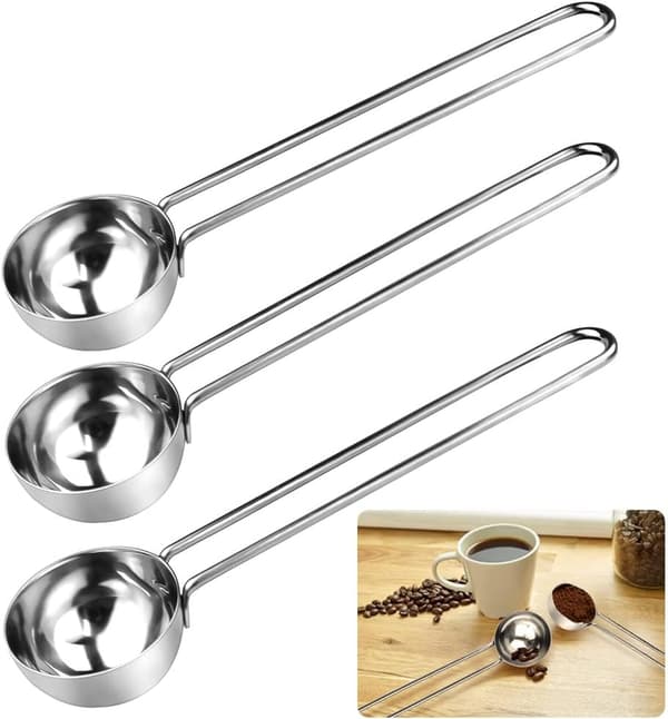2 stk. kreative kaffebønne måleskeer i rustfrit stål