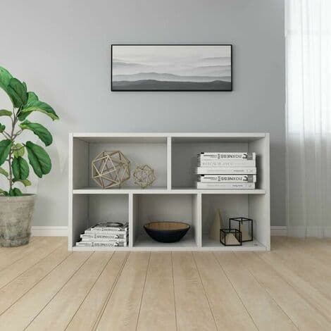 Bogreol/skænk Højglans hvid 50x25x80 cm Spånplade