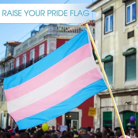 90*150cm transgender flag stort format transgender flag hvid