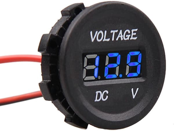 Universal Vandtæt LED Voltmeter Digital Display Voltmeter til Lastbil Bil Motorcykel DC 12V-24V (Blå)