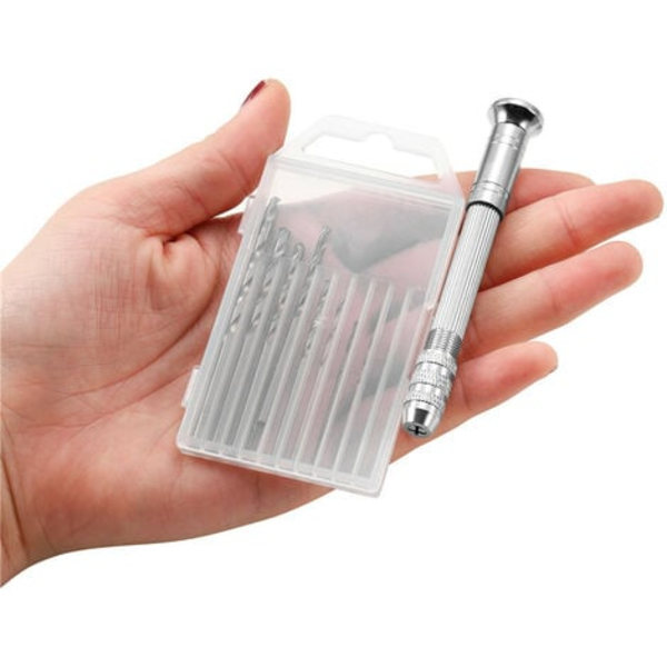 2 st 0,3-3 mm borrsett med borr, handdrivborr, manuell borrning (aluminiumlegering handdrivborr / 58 g)