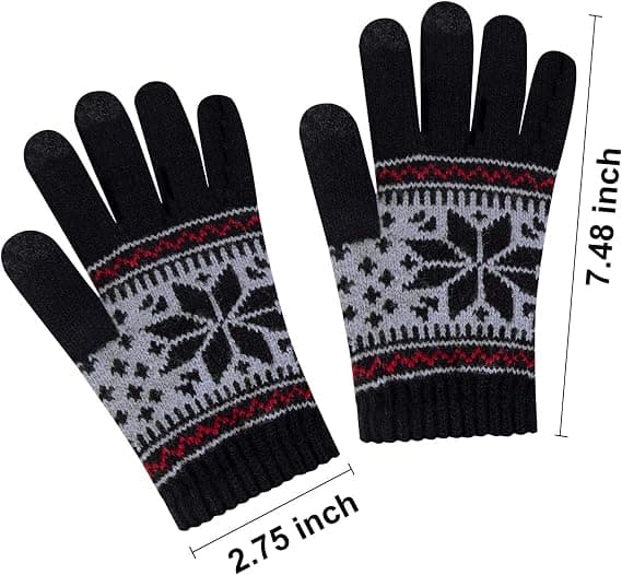 2 Par Damhandskar Vinter Varma Touchscreen-Handskar Mjuka