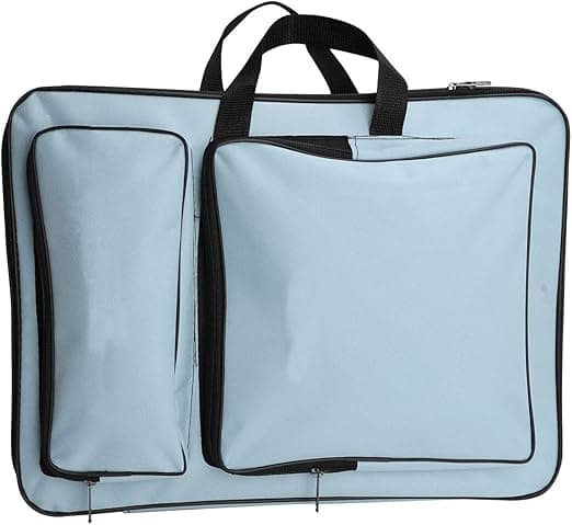 Blå vandtæt kunstkuffert, kunstnertaske til studerende, 