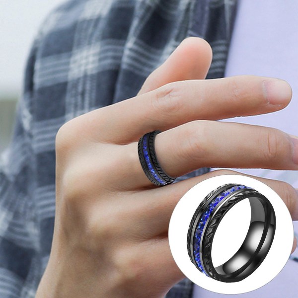 Dækformet Fidget Ring - Farvefast Smykke til Mænd og Kvinder - Stilfuld og Trendy Ring til Hverdagsbrug US 13