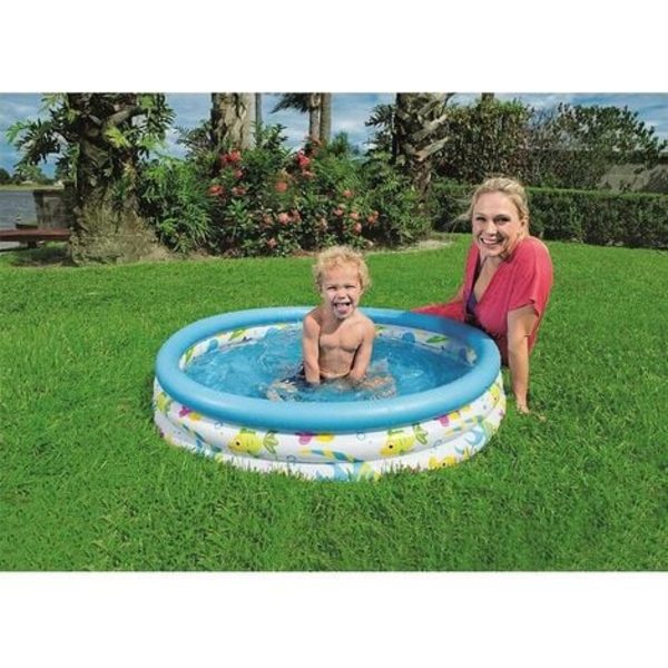 Ocean Life badebasseng med 3 ringer, diameter 102 cm, høyde 25 cm