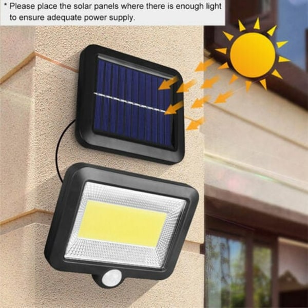 100Cob Solcelled Vegglampe med Bevegelsessensor