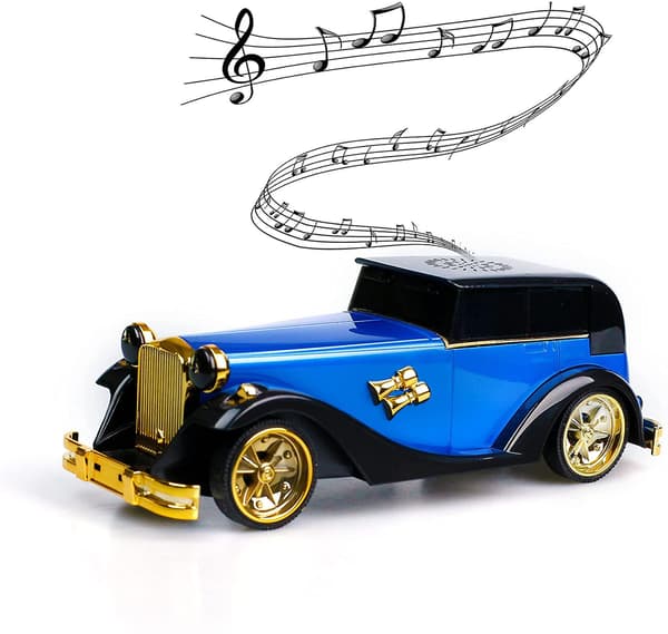 Blå klassisk retrobil trådlös Bluetooth-högtalare