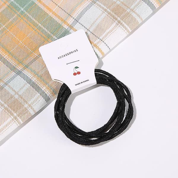 12 st Godisfärgade Hårband Basic Typ Enfärgad Hög Elasticitet Enkel Hållbar Smycken Present För Black