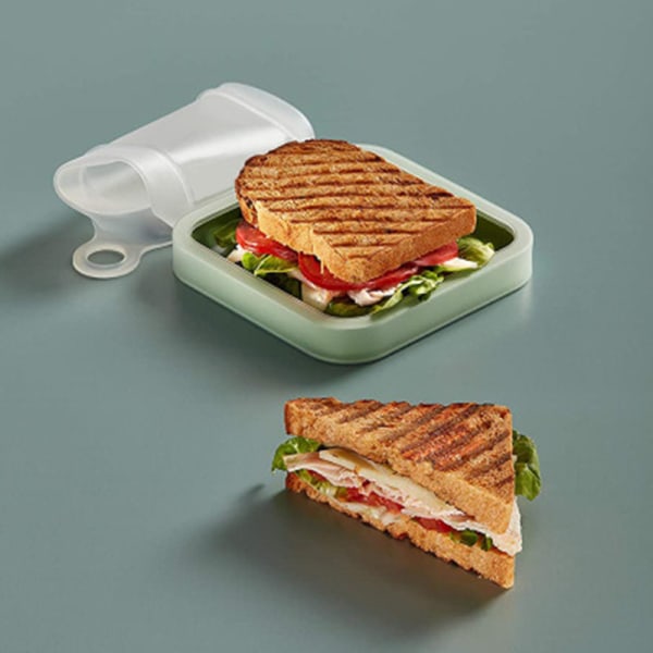 Sandwich Toast Bento Box Matboks Bærbar Silikon Take Out Lunsjboks Studentkontormedarbeider Lunsjboksbærer,