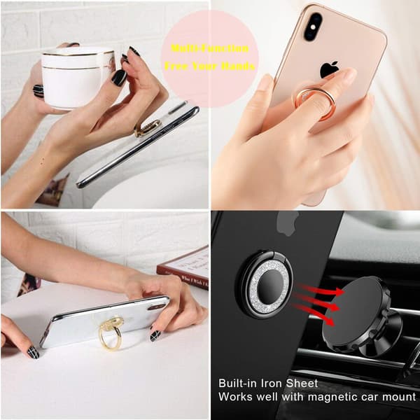 Rose Gull Mobiltelefon Ringholder Metall Glitter Universalstativ