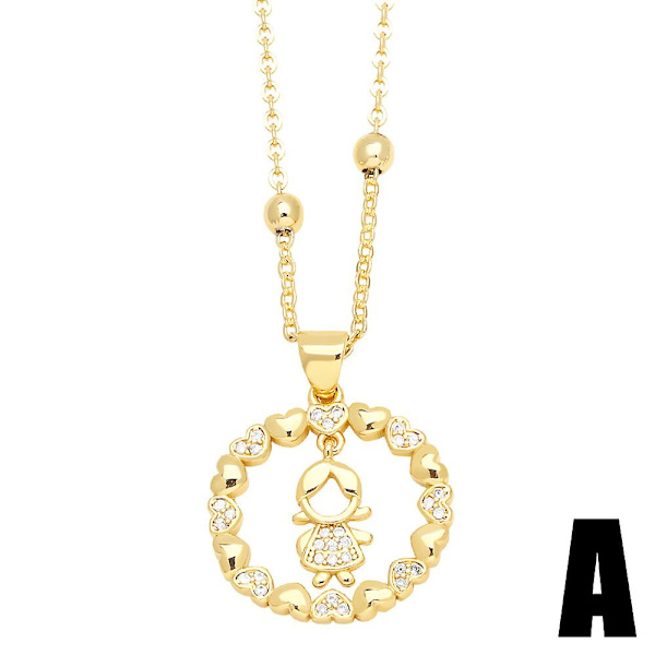Halsband Present Till Mamma Zirkon Hjärta Stud Mode Smycken Ac8274 B