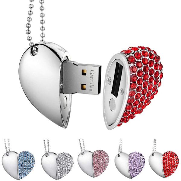 Hjärtformat USB-minne (8GB röd diamant hjärta),