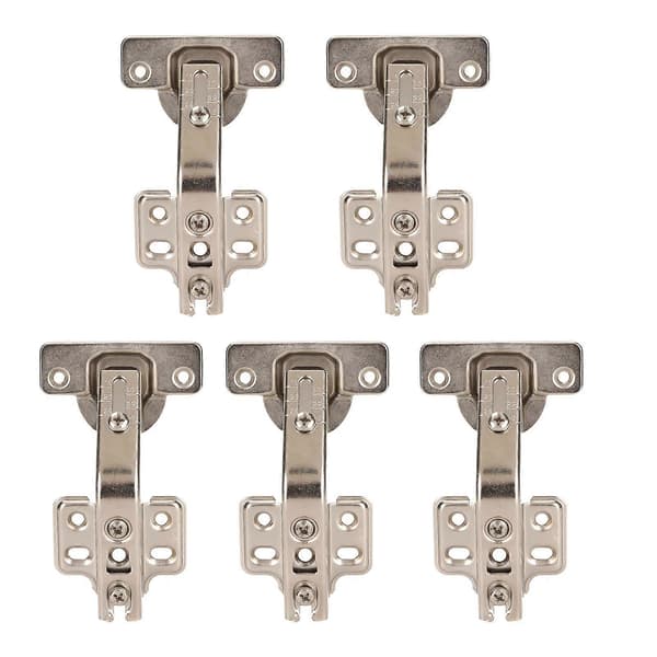 5 stk. hydraulisk bufferhængsel, udskiftning, langsom lukning, rustfrit stål, rammeløse skabsdørhængsler til skabsdøre