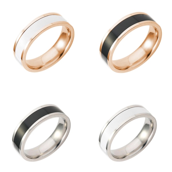 Sormus Muodikkaaseen Koristeluun, Titaniterästä, Unisex, Yksinkertainen Sormus Päivittäiseen Käyttöön Rose Gold and Black US 10