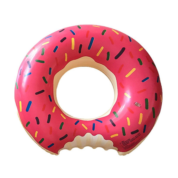 Donut Pool Float Uppblåsbar Donut Pool Ring Donut Badring För Strand Pool Red 90