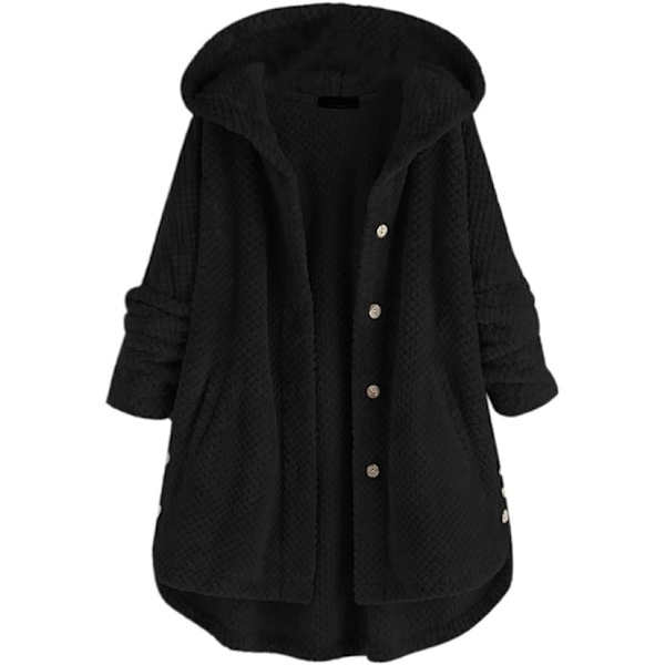 Svart 4XL plus-size fleece-huvtröja för kvinnor black 4XL