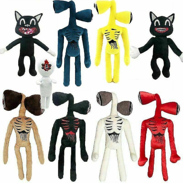 Siren Head Horror Black Cat Plush Doll Cartoon Stuffed Soft Figure Toy