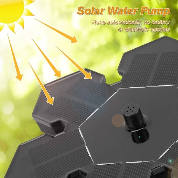Solcellsfontän, Solvattenpump Utomhusvattenpump Solpump med Monokristallin Solpanel Fontän