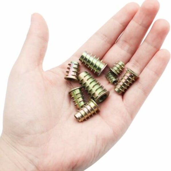 230 kpl Sinkkiseosheksakulmaiset kierteitetyt insert-mutterit Kierteitetyt insert-mutterit Ulkokierre M4 M5 M6 M8 M10 puukalusteille N