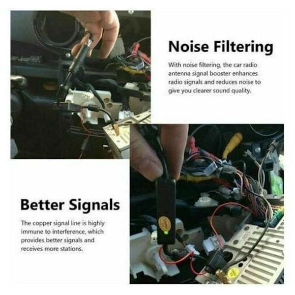 Bilradio Stereo Signalforstærker Booster 12V