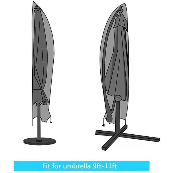 Aurinkokatoskatteen suojus, 210d Puutarhakatoskatteen suojus 2-4m 210d Suuri Cantilever-katos, Vedenpitävä katoskatteen suojus Ulkokatoskatteen suojus Musta, 205 X 57 X 48/2