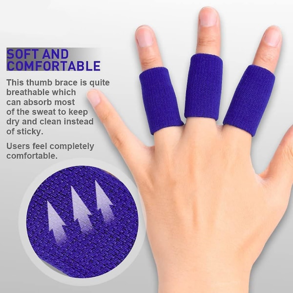 Nylon Finger Guards, Stickade Basketboll Finger Guards Blue Pack Of 10