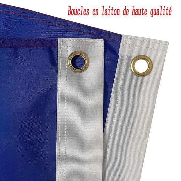 1 stk Fransk Flagg 90cmx150cm, med 2 Messingøyer, Premium