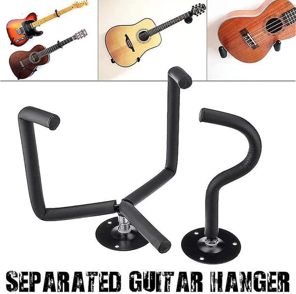 Horisontell väggfäste för klassisk eller elektrisk akustisk gitarr, ukulele, banjo, mandolin och bas