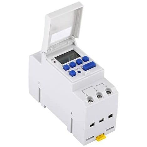 Programmerbar digital timer, digital timer, LCD-skærm, ugentlig digital tidsswitch med programmering, DIN-skinne programmerbar