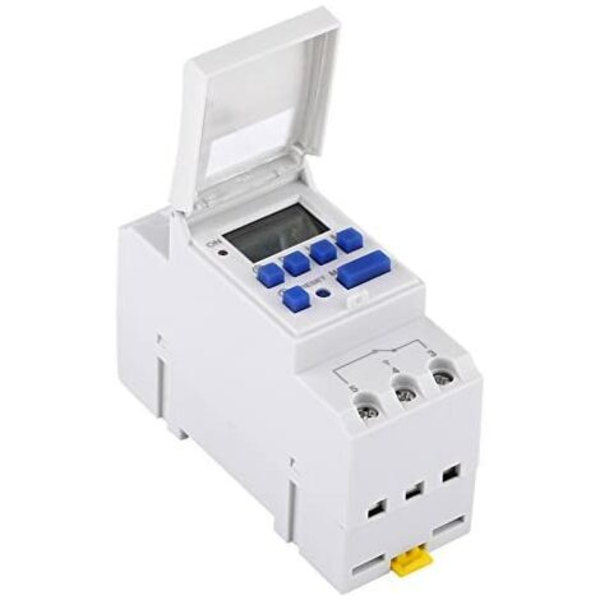 Programmerbar digital timer, digital timer, LCD-skjerm, ukentlig digital tidssvitsj med programmering, DIN-skinne programmerbar