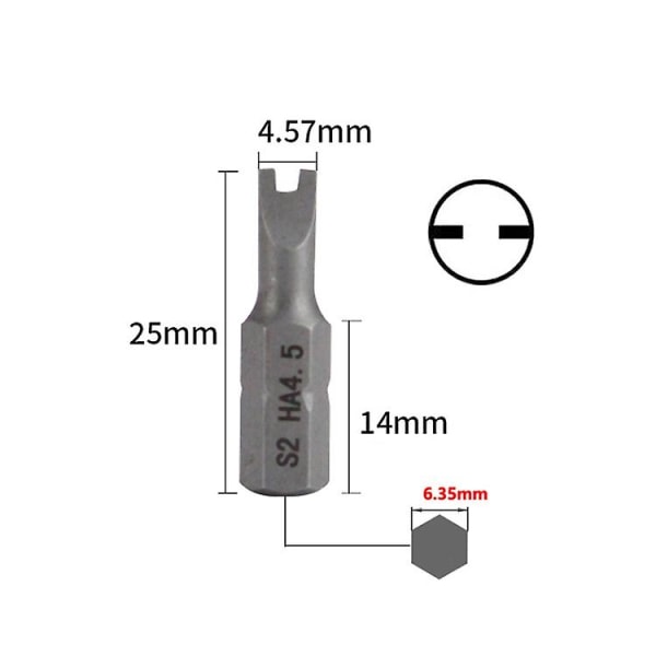 10 kpl Sähköinen ruuvimeisseli lyhyt terä Vahva magneettinen ruuvimeisseli terä - U-muotoinen Ha4.5